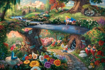 Disney Alice im Wunderland Thomas Kinkade Ölgemälde